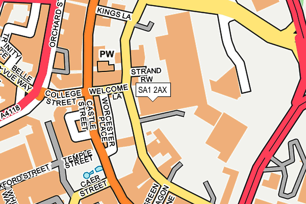 SA1 2AX map - OS OpenMap – Local (Ordnance Survey)