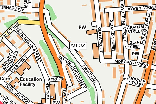 SA1 2AY map - OS OpenMap – Local (Ordnance Survey)