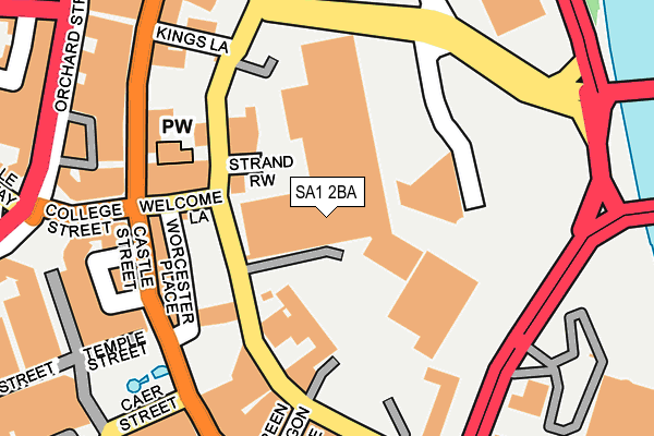 SA1 2BA map - OS OpenMap – Local (Ordnance Survey)