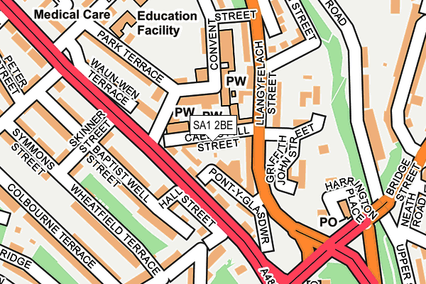 SA1 2BE map - OS OpenMap – Local (Ordnance Survey)