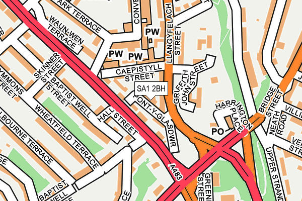 SA1 2BH map - OS OpenMap – Local (Ordnance Survey)
