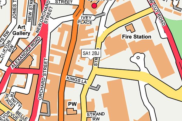 SA1 2BJ map - OS OpenMap – Local (Ordnance Survey)