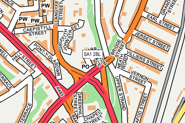 SA1 2BL map - OS OpenMap – Local (Ordnance Survey)