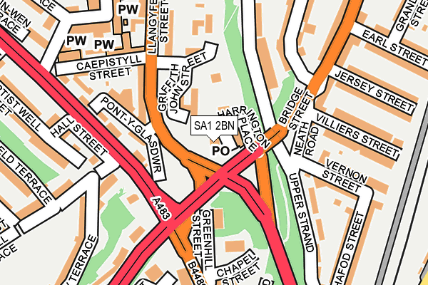 SA1 2BN map - OS OpenMap – Local (Ordnance Survey)