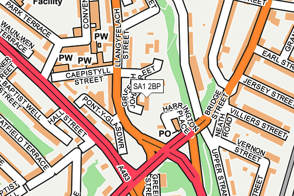 SA1 2BP map - OS OpenMap – Local (Ordnance Survey)