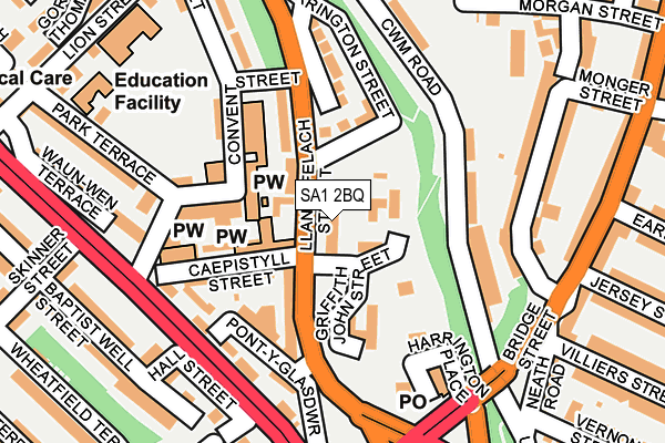 SA1 2BQ map - OS OpenMap – Local (Ordnance Survey)