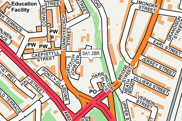 SA1 2BR map - OS OpenMap – Local (Ordnance Survey)