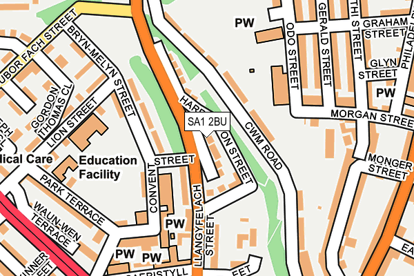 SA1 2BU map - OS OpenMap – Local (Ordnance Survey)