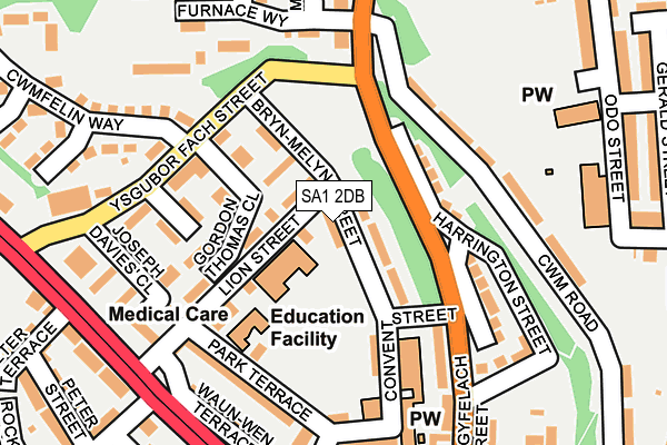 SA1 2DB map - OS OpenMap – Local (Ordnance Survey)