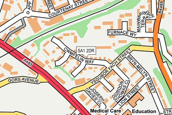 SA1 2DR map - OS OpenMap – Local (Ordnance Survey)