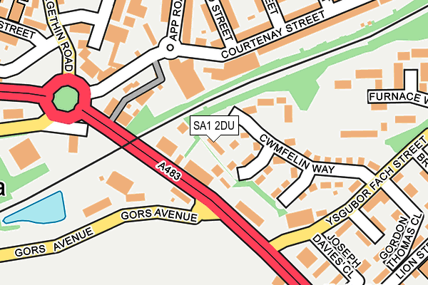 SA1 2DU map - OS OpenMap – Local (Ordnance Survey)