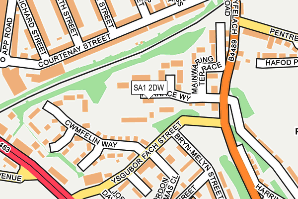 SA1 2DW map - OS OpenMap – Local (Ordnance Survey)