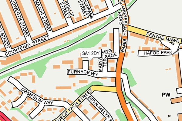 SA1 2DY map - OS OpenMap – Local (Ordnance Survey)