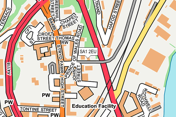 SA1 2EU map - OS OpenMap – Local (Ordnance Survey)