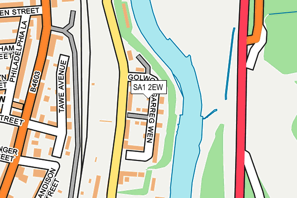SA1 2EW map - OS OpenMap – Local (Ordnance Survey)