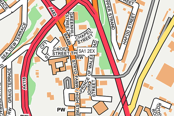 SA1 2EX map - OS OpenMap – Local (Ordnance Survey)