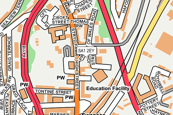 SA1 2EY map - OS OpenMap – Local (Ordnance Survey)