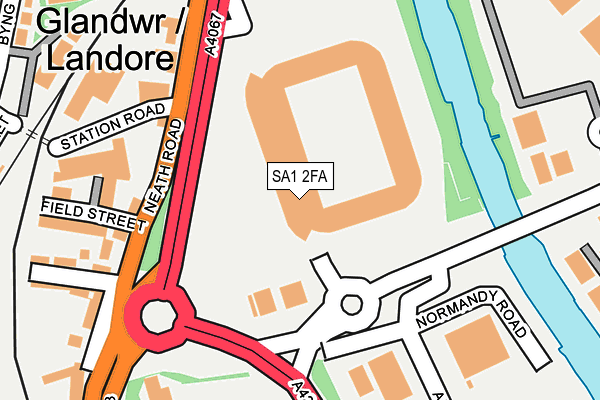SA1 2FA map - OS OpenMap – Local (Ordnance Survey)