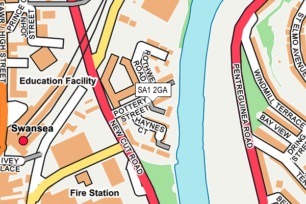 SA1 2GA map - OS OpenMap – Local (Ordnance Survey)