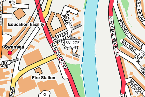 SA1 2GE map - OS OpenMap – Local (Ordnance Survey)