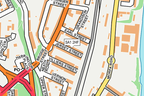 SA1 2HF map - OS OpenMap – Local (Ordnance Survey)