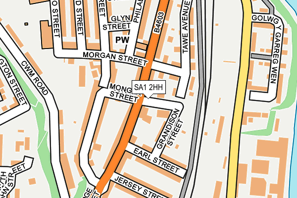 SA1 2HH map - OS OpenMap – Local (Ordnance Survey)