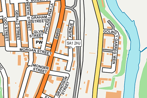 SA1 2HJ map - OS OpenMap – Local (Ordnance Survey)