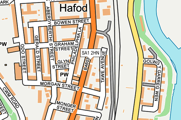 SA1 2HN map - OS OpenMap – Local (Ordnance Survey)