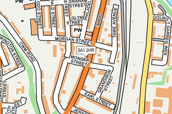 SA1 2HR map - OS OpenMap – Local (Ordnance Survey)
