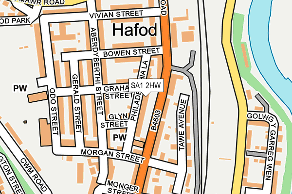 SA1 2HW map - OS OpenMap – Local (Ordnance Survey)