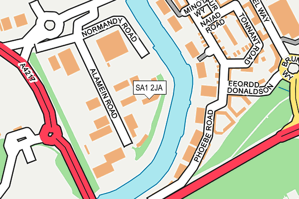 SA1 2JA map - OS OpenMap – Local (Ordnance Survey)