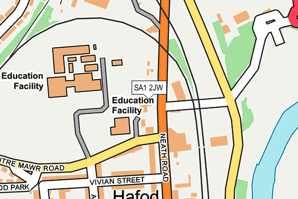 SA1 2JW map - OS OpenMap – Local (Ordnance Survey)