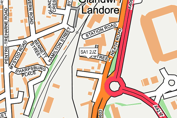 SA1 2JZ map - OS OpenMap – Local (Ordnance Survey)