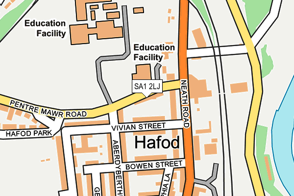 SA1 2LJ map - OS OpenMap – Local (Ordnance Survey)