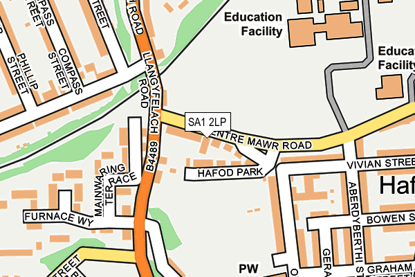 SA1 2LP map - OS OpenMap – Local (Ordnance Survey)