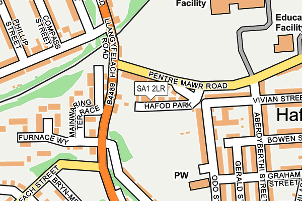SA1 2LR map - OS OpenMap – Local (Ordnance Survey)