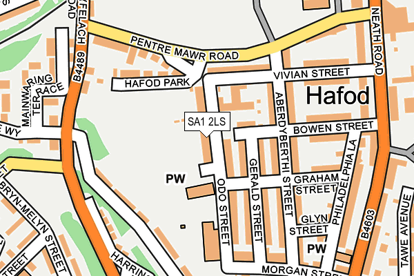 SA1 2LS map - OS OpenMap – Local (Ordnance Survey)