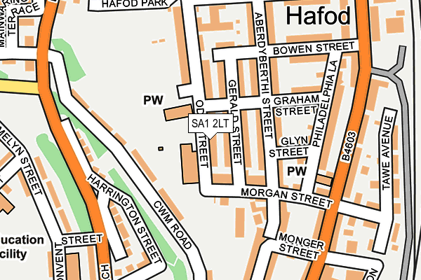 SA1 2LT map - OS OpenMap – Local (Ordnance Survey)