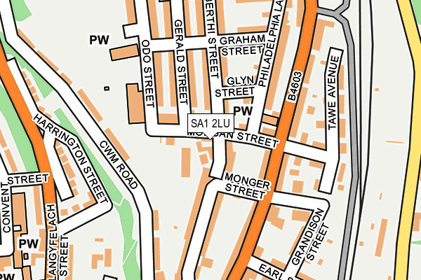 SA1 2LU map - OS OpenMap – Local (Ordnance Survey)