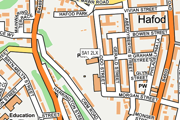 SA1 2LX map - OS OpenMap – Local (Ordnance Survey)