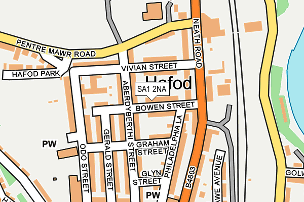 SA1 2NA map - OS OpenMap – Local (Ordnance Survey)