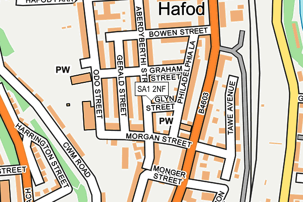 SA1 2NF map - OS OpenMap – Local (Ordnance Survey)