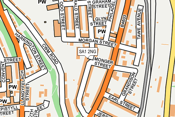 SA1 2NG map - OS OpenMap – Local (Ordnance Survey)