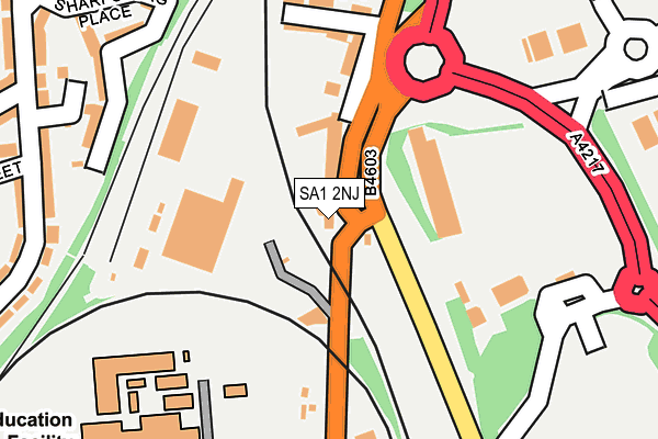 SA1 2NJ map - OS OpenMap – Local (Ordnance Survey)