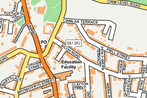 SA1 2PJ map - OS OpenMap – Local (Ordnance Survey)