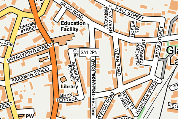 SA1 2PN map - OS OpenMap – Local (Ordnance Survey)