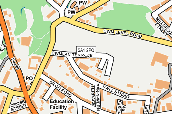 SA1 2PQ map - OS OpenMap – Local (Ordnance Survey)