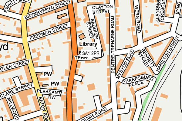 SA1 2PR map - OS OpenMap – Local (Ordnance Survey)