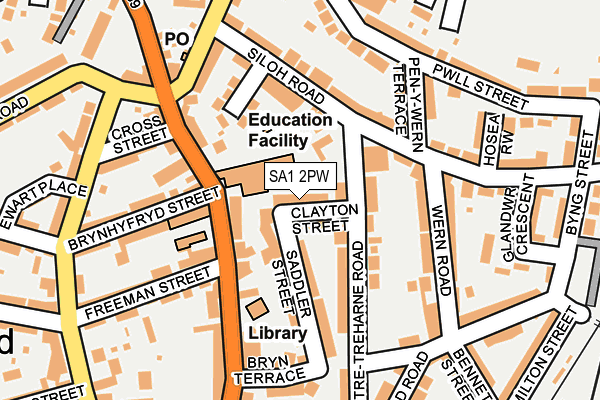 SA1 2PW map - OS OpenMap – Local (Ordnance Survey)