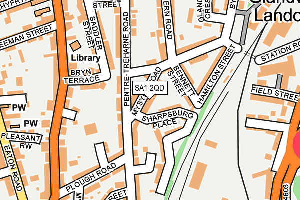SA1 2QD map - OS OpenMap – Local (Ordnance Survey)